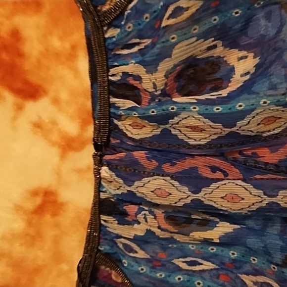 Zara Beaded Trim Flowing Sheer Top - Picture 9 of 10